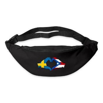 Schweden Puerto Rico Hände Herzform - Gürteltasche - Schwarz - Vorne