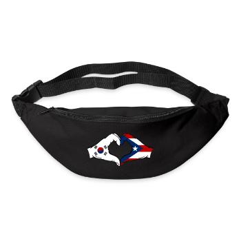 South Korea Puerto Rico Flag Hands Heart Shape - Bum bag - black - Front