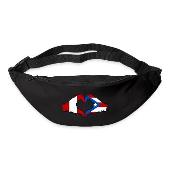 Peru Puerto Rico Flagge Hände Herzform - Gürteltasche - Schwarz - Vorne