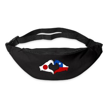 Japon Chili Drapeau Mains Coeur Forme - Sac banane - noir - Devant