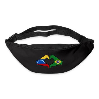 Venezuela Brésil Drapeau Mains Coeur Forme - Sac banane - noir - Devant