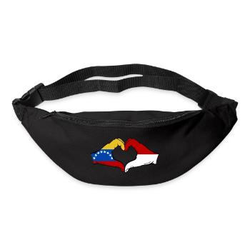 Venezuela Indonesia Flag Hands Heart Shape - Bum bag - black - Front