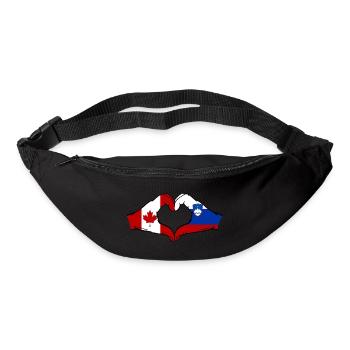 Canada Slovénie Drapeau Mains Coeur Forme - Sac banane - noir - Devant