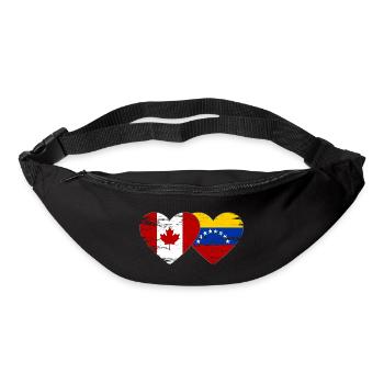 Canada Venezuela flag heart used - Bum bag - black - Front