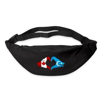 Canada Drapeau ouïghour mains forme de coeur utilisé - Sac banane - noir - Devant