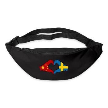 China Sweden Flag Hands Heart Shape - Bum bag - black - Front