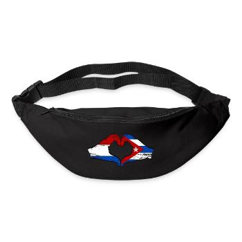 Holland Cuba flag hands heart shape used - Bum bag - black - Front