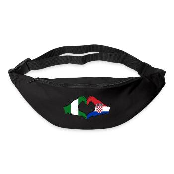 Nigeria France Flag Hands Heart Shape - Bum bag - black - Front