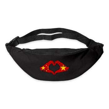 Drapeau Chine Vietnam mains forme de coeur utilisé - Sac banane - noir - Devant