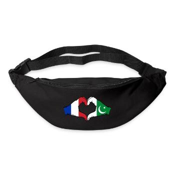 Frankreich Pakistan Flagge Hände Herzform - Gürteltasche - Schwarz - Vorne