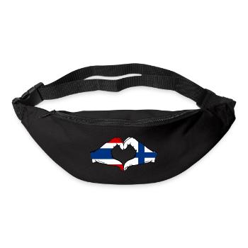 Thaïlande Finlande Drapeau Mains Coeur Forme - Sac banane - noir - Devant
