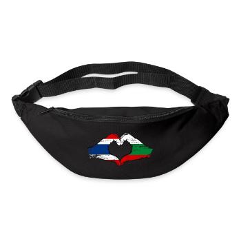 Thaïlande Bulgarie drapeau mains forme de coeur utilisé - Sac banane - noir - Devant