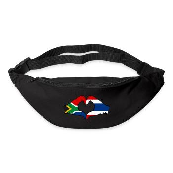 Afrique du Sud Thaïlande drapeau mains forme coeur - Sac banane - noir - Devant