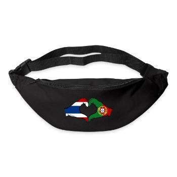 Thaïlande, Portugal, Drapeau, Mains, Coeur - Sac banane - noir - Devant