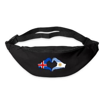 Islande Argentine Drapeau Mains Coeur Forme - Sac banane - noir - Devant