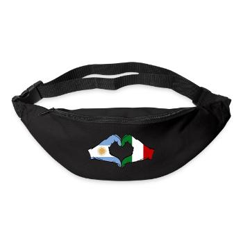 Argentina Italy Flag Hands Heart Shape - Bum bag - black - Front