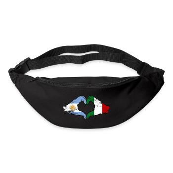 Argentina Italy Flag Hands Heart Shape Used - Bum bag - black - Front