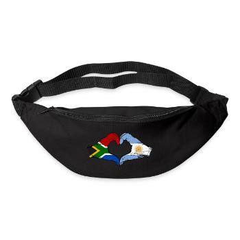 South Africa Argentina Flag Hands Heart Shape Used - Bum bag - black - Front