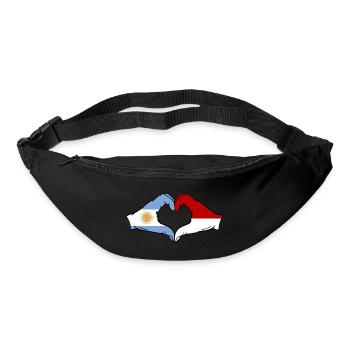 Argentina Indonesia Flag Hands Heart Shape - Bum bag - black - Front