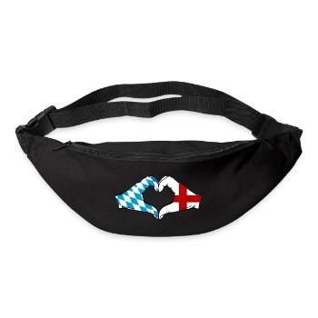 Bavaria England Flag Heart Shape - Bum bag - black - Front