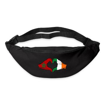 Maroc Irlande Drapeau Mains Coeur Forme Utilisé - Sac banane - noir - Devant