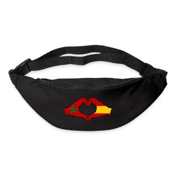 Maroc Espagne Drapeau Mains Coeur Forme - Sac banane - noir - Devant