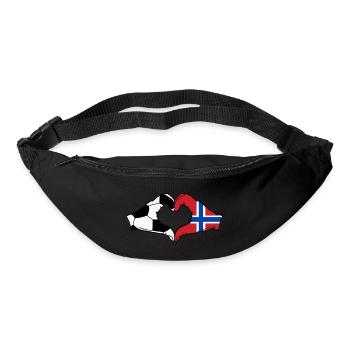 Norway Football Flag Hands Heart Shape - Bum bag - black - Front