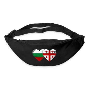 Bulgaria Georgia flag heart used - Bum bag - black - Front