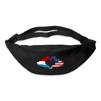 Luxemburg USA Flagge Haende Herzform - Gürteltasche - Schwarz - Vorne