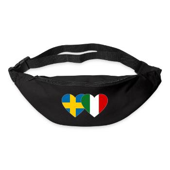 Schweden Italien Flagge Hände Herzform - Gürteltasche - Schwarz - Vorne