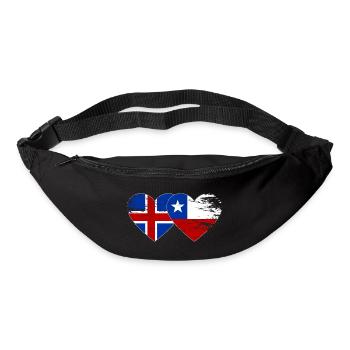 Islande Chili drapeau coeur utilisé - Sac banane - noir - Devant