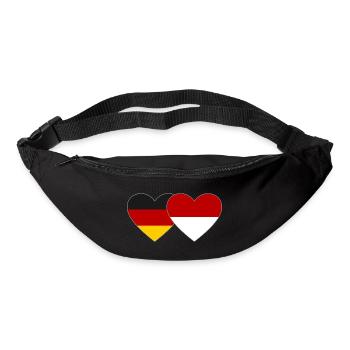 Allemagne Monaco Drapeau Coeur - Sac banane - noir - Devant