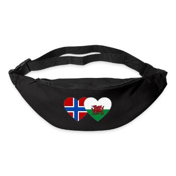 Norway Wales Flag Heart - Bum bag - black - Front