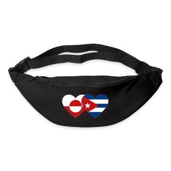 Groenland_Kuba_Flagge_Herz - Sac banane - noir - Devant