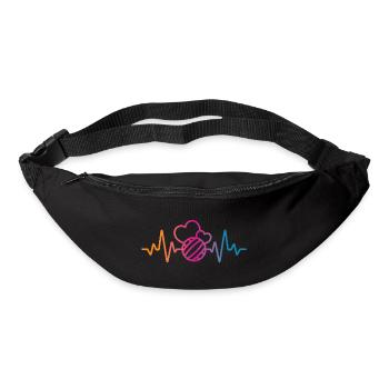 Battement de cœur au volley-ball - Sac banane - noir - Devant