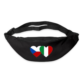 Cœur du drapeau italien de la République tchèque - Sac banane - noir - Devant