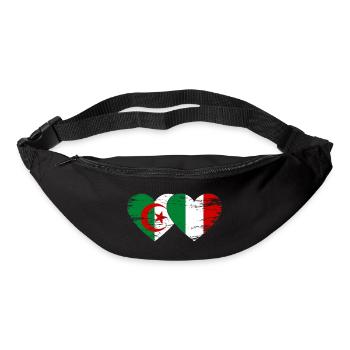 Algerien Italien Flagge Herz used - Gürteltasche - Schwarz - Vorne