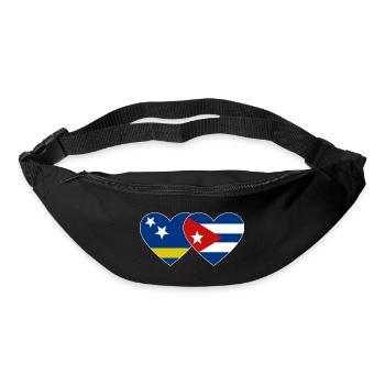 Cœur du drapeau de Curaçao Cuba - Sac banane - noir - Devant
