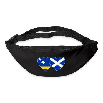 Cœur du drapeau de Curaçao en Écosse utilisé - Sac banane - noir - Devant