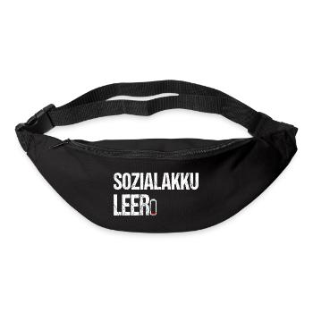 Sozialakku leer - Lustiger Spruch für Introverte - Gürteltasche - Schwarz - Vorne