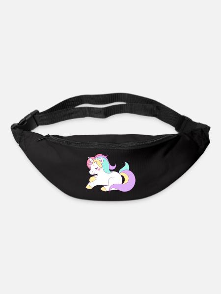 licorne - Sac banane - noir