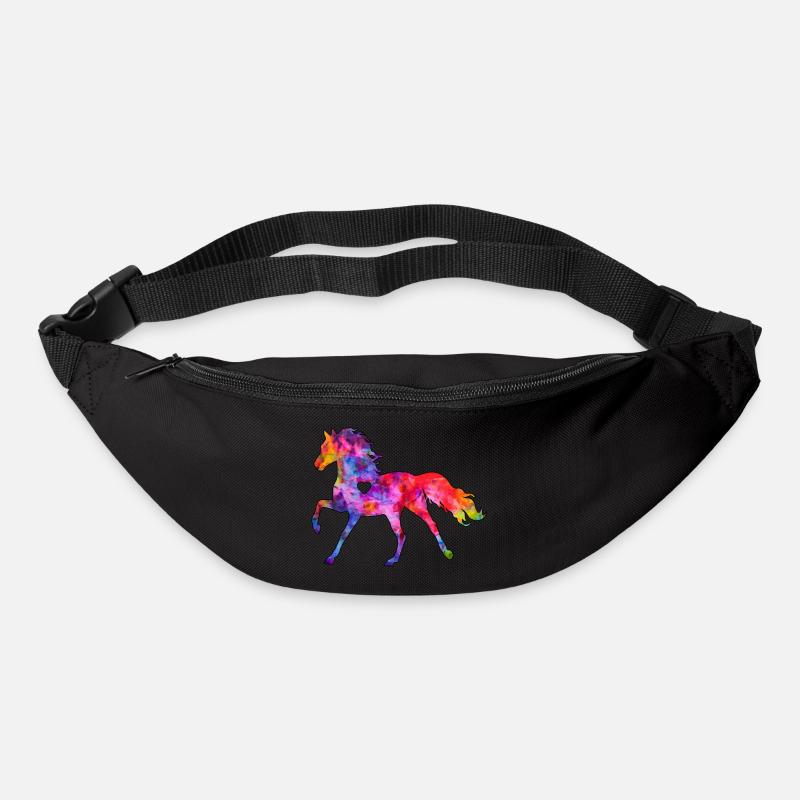 Cheval avec coeur - Sac banane - noir