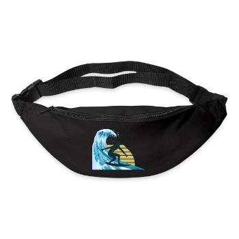 Surf surfeur surf - Sac banane - noir - Devant