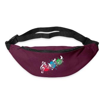 Funny cats note lines color blots - Bum bag - burgundy - Front