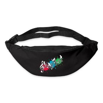 Lustige Katzen Notenlinien Farbkleckse - Gürteltasche - Schwarz - Vorne