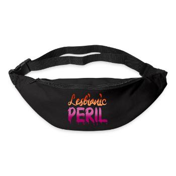 Lesbianic PERIL - lesbian pride flag colours LGBTQ - Bum bag - black - Front