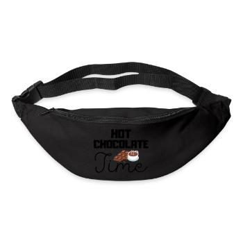 Citations d’hiver mignonnes - temps de chocolat chaud - Sac banane - noir - Devant