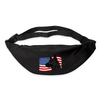 MALINOIS BELGE Amérique Flag Dogs Wilsigns - Sac banane - noir - Devant