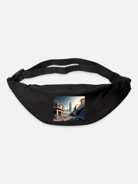 Erdbeben-Überlebende im Weltraum - Futuristisches - Gürteltasche - Schwarz