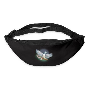 Harpie sur branche avec des fleurs - Sac banane - noir - Devant